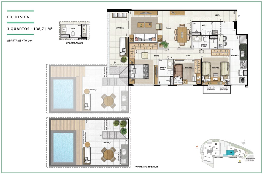 Terraces Ed. Design 03 quartos | 138,71m² | Open Gallery & Design – Laranjeiras - Rio de Janeiro - Rio de Janeiro Terraces Ed. Design 03 quartos | 138,71m² | Open Gallery & Design – Apartamento em Laranjeiras - Rio de Janeiro - Rio de Janeiro